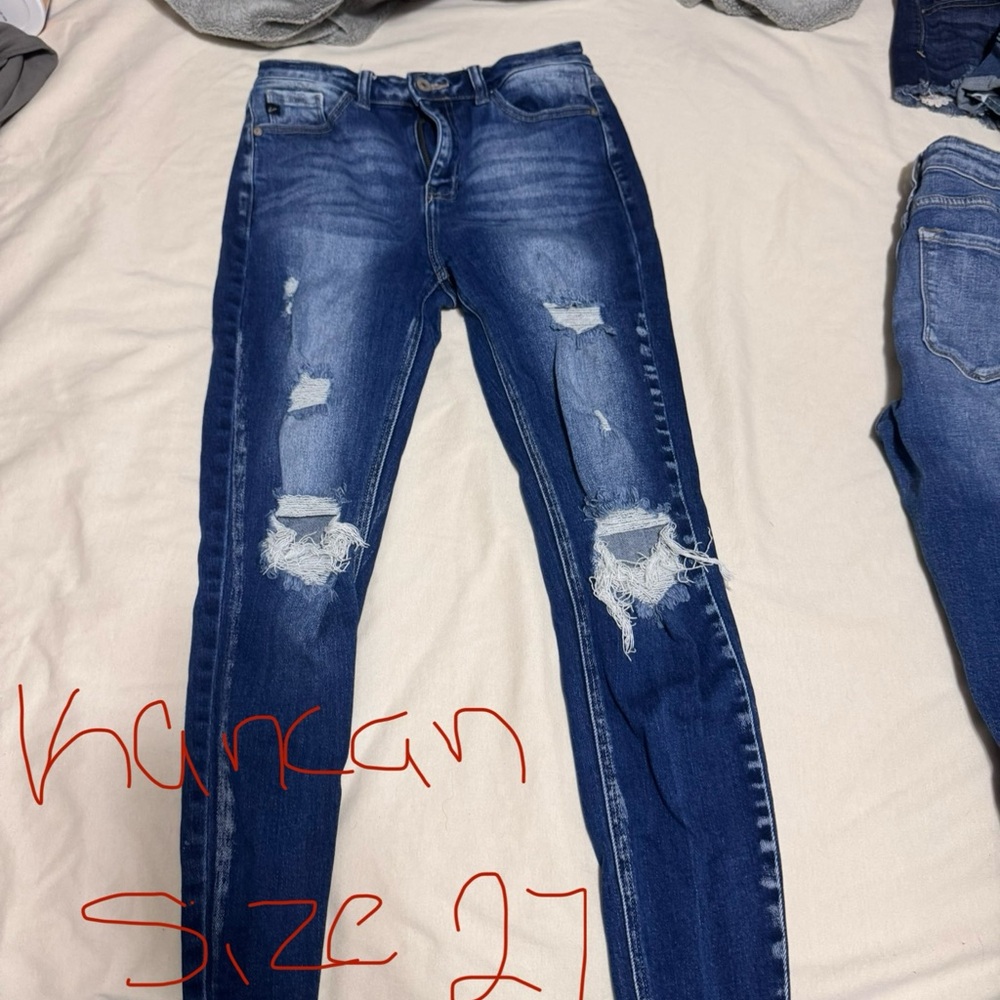 KanCan Distressed Dark Blue Skinny Jeans